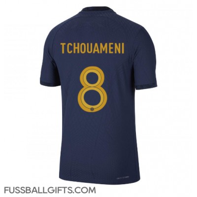 Frankreich Aurelien Tchouameni #8 Fußballbekleidung Heimtrikot WM 2022 Kurzarm